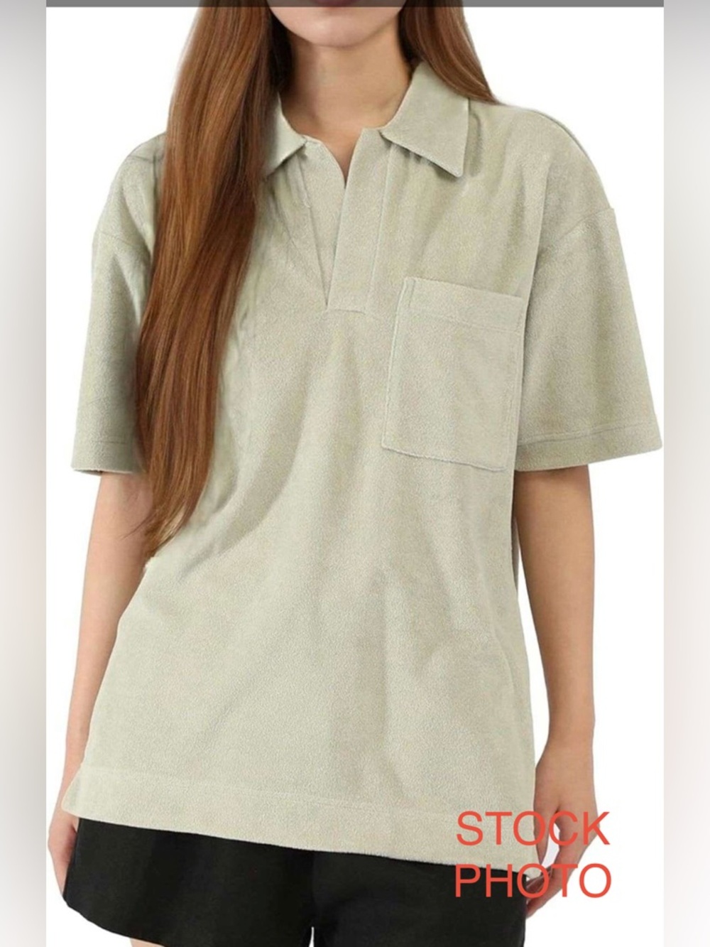 Relaxed Terry Polo in Light Sage, unisex, Size Large, NWT - Picture 1 of 11